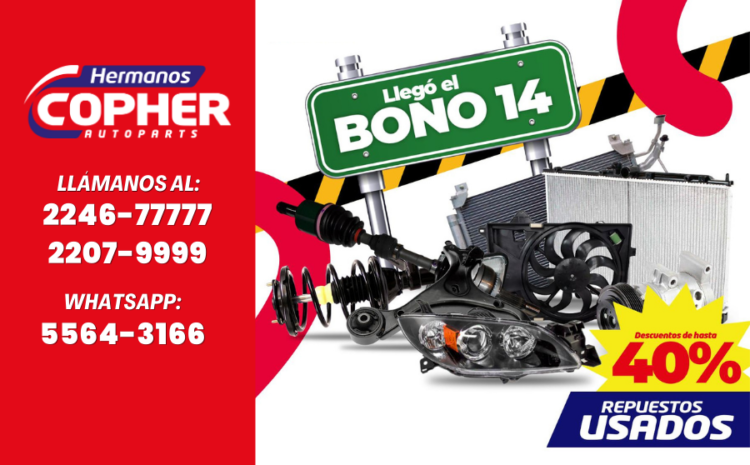  ¡BONO 14! 40% de descuento en repuestos usados